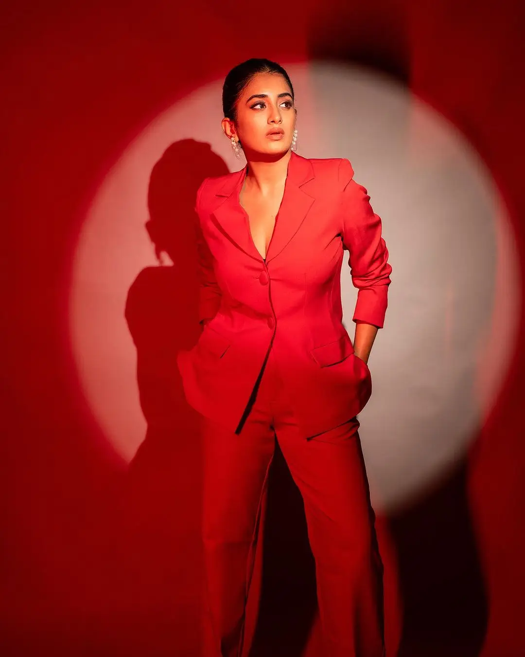 Rashi Singh Stills in Red Coat Pant